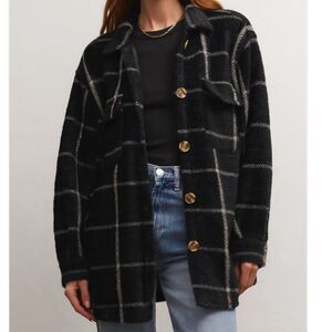 Z Supply Women’s Sz XSmall Button Up Tucker Shacket Shirt Jacket Washed Black